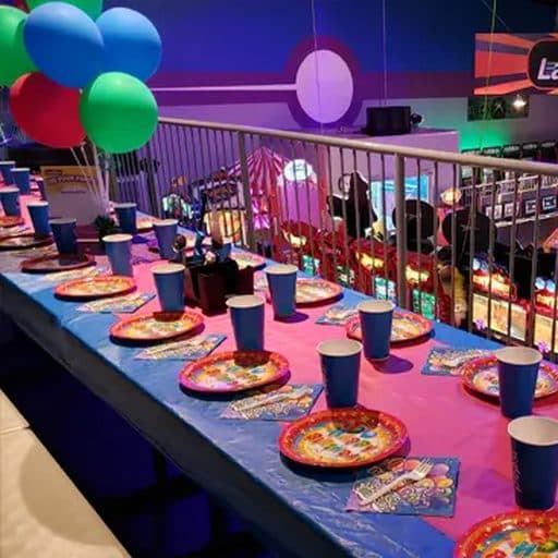Reserved birthday party table at Laserdome