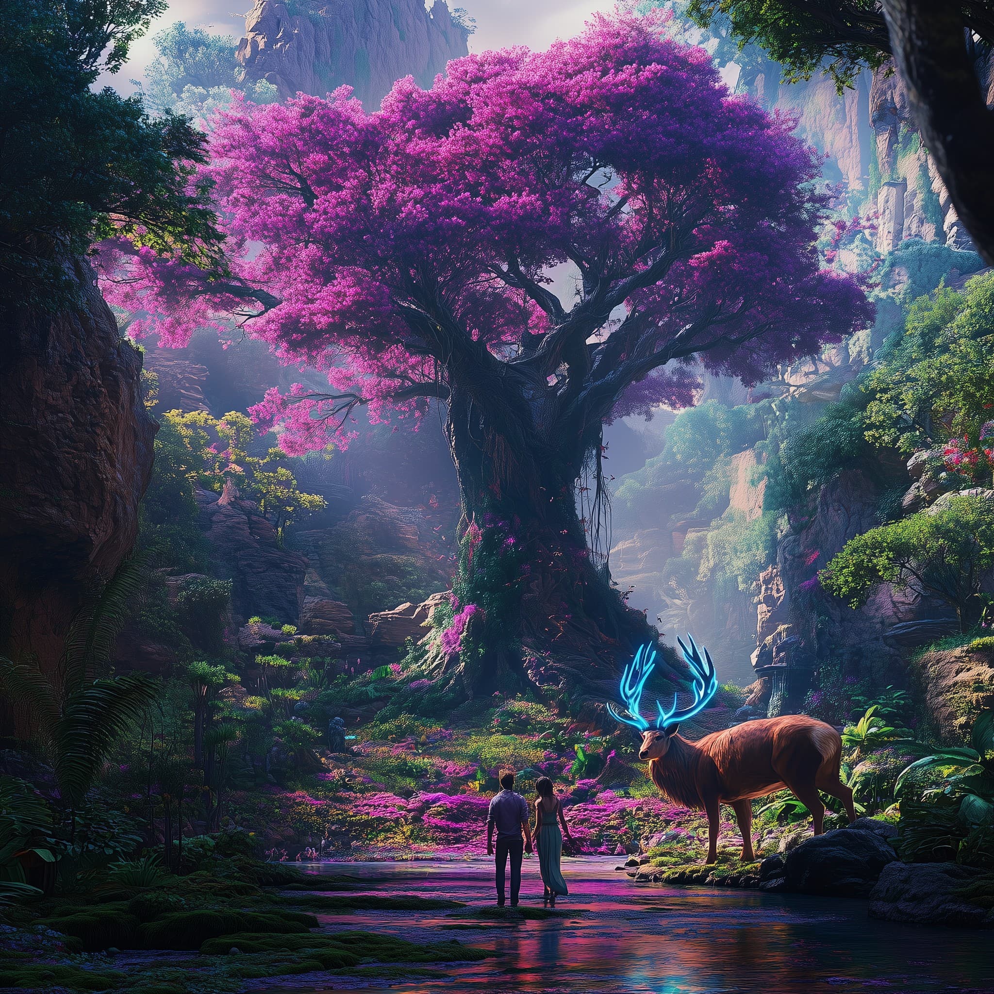 Everworld stag and tree