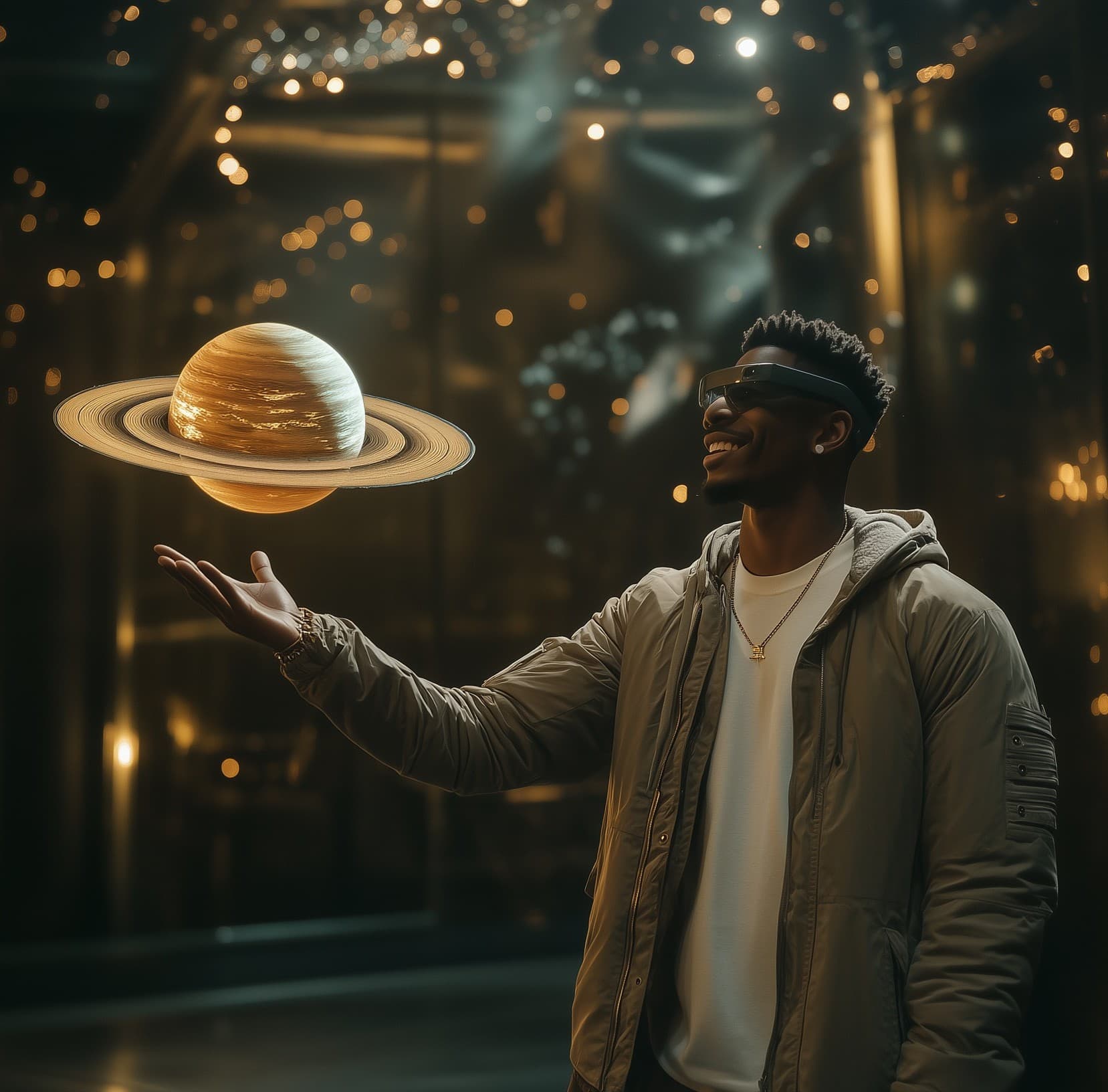 Guest holding Saturn in Star Walk